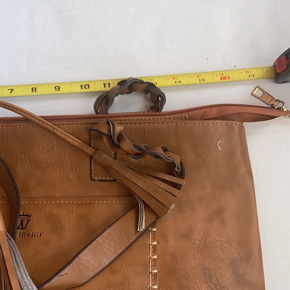 LIKE NEW Weimeibaige Purse Golden Brown Interior & Exterior Pockets Clean Inside - Picture 10 of 14